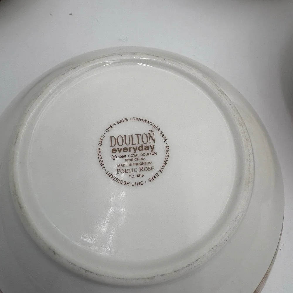 ROYAL DOULTON Poetic Rose Everyday China Cereal Bowls 4 Pc Vintage  6